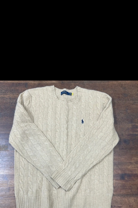 폴로 랄프로렌 케이블 니트 베이지 L