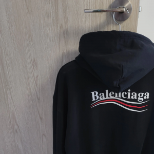 발렌시아가 웨이브로고 후드티 오버핏 s