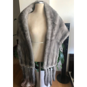 그레이 밍크 천연모피 thj숄 가운
