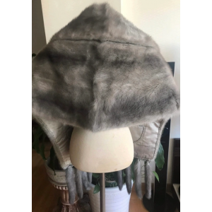 그레이 밍크 천연모피 thj숄 가운