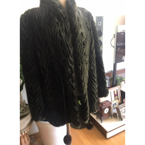 그린 브라운 gj밍크 천연모피 코트