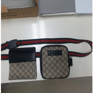 구찌 GG 캔버스 더블포켓 웨이스트 uz백 페니백