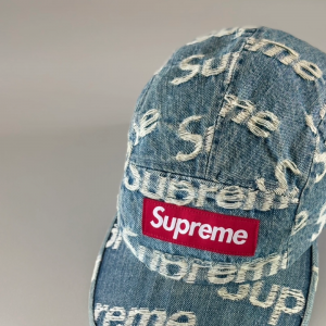 슈프림 k프레이드 로고 데님 캠프캡 블루 - 21SS