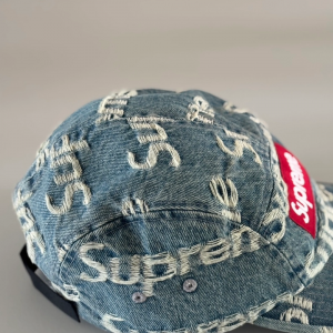 슈프림 k프레이드 로고 데님 캠프캡 블루 - 21SS
