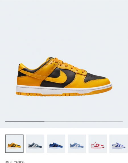 260 wqc나이키 덩크 로우 챔피언쉽 골든로드 새상품