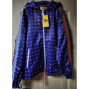 구찌 x 아디다스 rs트레포일 프린트 재킷 블루 그린