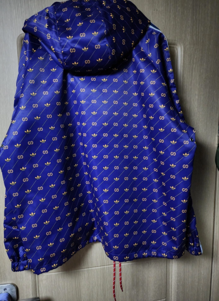 구찌 x 아디다스 rs트레포일 프린트 재킷 블루 그린