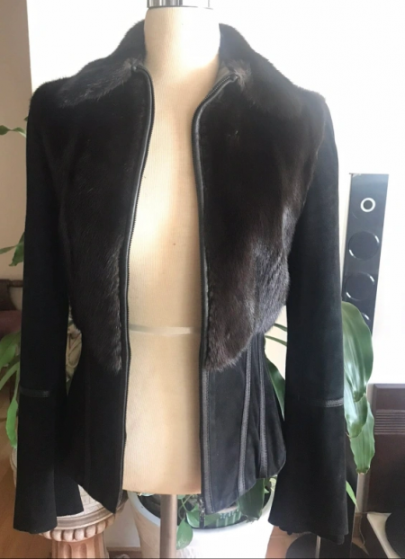 블랙 밍크 천연모피 자켓