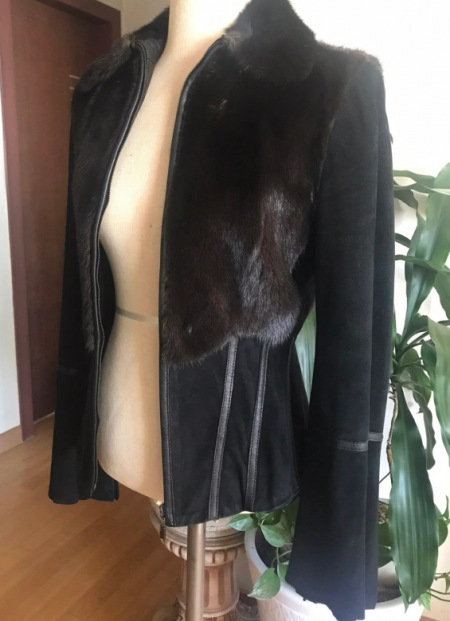 블랙 밍크 천연모피 자켓