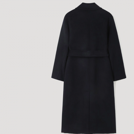 시스티나 벨티드 캐시미어 sf핸드메이드 코트 네이비