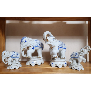 흰코끼리 가족 도자기세트